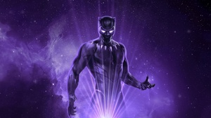 Black Panther, Purple aesthetic, Fan Art, 4K wallpaper