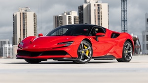 Ferrari SF90 Stradale, Red cars, PHEV cars, 4K wallpaper