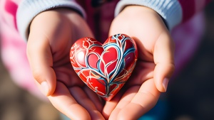 Valentine, Love heart, Palm, Hands together, 4K wallpaper