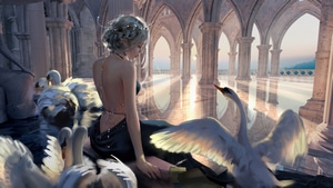 Queen, Swan, Fantasy Girls, Artist, Artwork, Digital Art, Artstation, 4K wallpaper