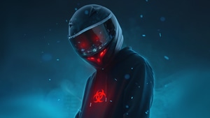 Helmet, Biker, Artist, Artwork, Digital Art, 4K wallpaper