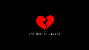 Heartbreak, Minimalist, AMOLED, Black background, Broken heart, Red heart, Sadness, 4K wallpaper