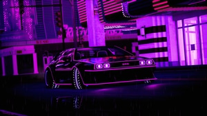 Delorean, Neon, Artist, Artwork, Digital Art, Deviantart, 4K wallpaper
