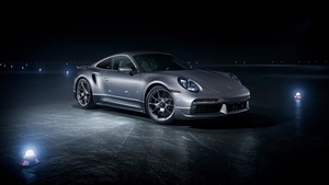 Porsche 911 Turbo S, Sports car, Dark background, 4K wallpaper