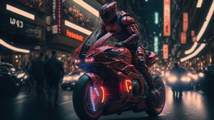 Cyberpunk, Biker, Artist, Artwork, Digital Art, 4K wallpaper