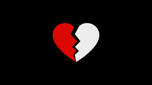 Broken heart, Minimalist, Heartbreak, AMOLED, Black background, 4K wallpaper