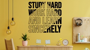 Motivational quotes, Work harder, Learn, Inspirational quotes, Yellow aesthetic, Interior, 4K wallpaper