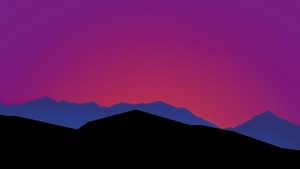 Mountains, Sunset, Minimalism, Minimalist, Artist, Artwork, Digital Art, 4K wallpaper