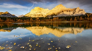 Mountains, Leaves, Reflection, Nature, 4K wallpaper