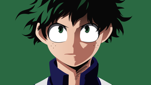 Deku, Minimalist, Izuku Midoriya, My Hero Academia, Green background, 4K wallpaper
