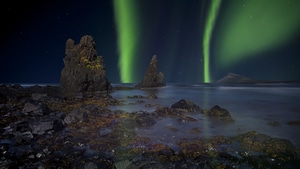 Road, Iceland, Sky, Aurora, Northern Lights, Photography, 4K wallpaper