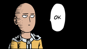 Saitama, One Punch Man, Black background, AMOLED, Minimalist, 4K wallpaper