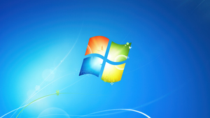 Windows 7, Official, Blue background, Windows logo, 4K wallpaper