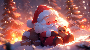 Adorable, Santa Claus, Cute art, AI art, Aesthetic Christmas, December, 4K wallpaper