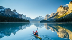 Boat, Mountains, Snow, Water, Reflection, Nature, 4K wallpaper