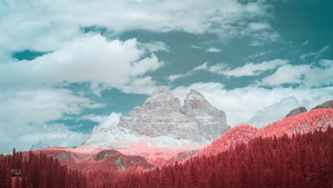 Dolomites, Mountains, Nature, Snow, Trees, Sky, Italy, Behance, 4K wallpaper