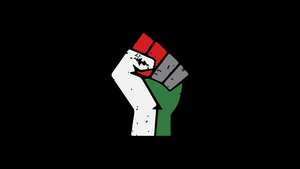 Palestine, Fist, Black background, AMOLED, 4K wallpaper