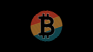 Bitcoin, Logo, Black background, Minimalist, AMOLED, 4K wallpaper