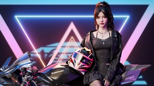 Biker, Girls, Artist, Artwork, Digital Art, Artstation, Kawasaki Ninja H2r, Kawasaki Ninja, Bikes, 4K wallpaper