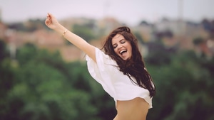 Aurela Skandaj, Model, Girls, Cute, Happy, 4K wallpaper