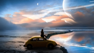 Alone, Fantasy, Whale, Artist, Artwork, Digital Art, Deviantart, 4K wallpaper