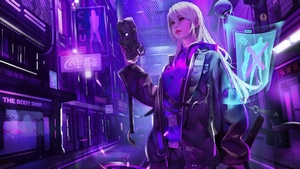 Scifi, Cyberpunk, Neon, Mask, Artist, Artwork, Digital Art, 4K wallpaper
