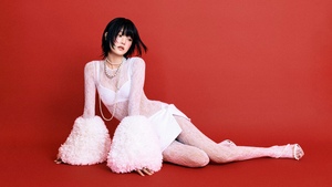 Minnie, Red background, Thai singer, K-Pop singers, 4K wallpaper
