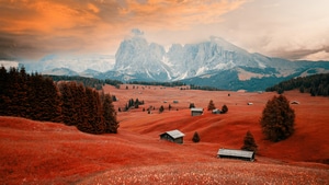 Dolomites, Mountains, Nature, Snow, Trees, Sky, Italy, Behance, 4K wallpaper