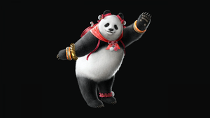 Panda, Tekken 8, Black background, AMOLED, 4K wallpaper