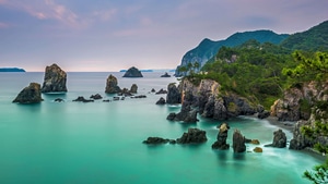 Island, Rocks, Nature, 4K wallpaper