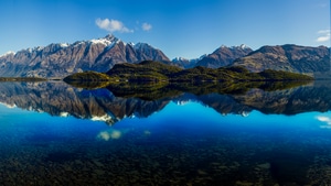 Lake, Mountains, Snow, Reflection, Nature, 4K wallpaper