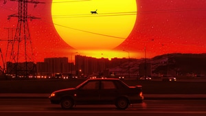 Retro, Outrun, Cat, Artist, Artwork, Digital Art, 4K wallpaper