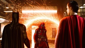 Deadpool, Batman, Superman, Superheroes, Artist, Artwork, Digital Art, 4K wallpaper
