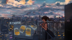 Anime Girl, Anime, Cityscape, Artist, Artwork, Digital Art, 4K wallpaper