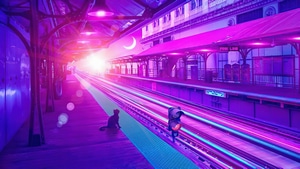 Cat, Synthwave, Artist, Artwork, Digital Art, 4K wallpaper