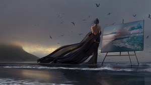Fantasy Girls, Fantasy, Queen, Black Dress, Deviantart, Artist, Artwork, Digital Art, , 4K wallpaper