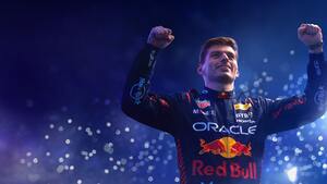 Max Verstappen, F1 2023, Champion, Blue background, 4K wallpaper