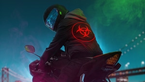 Biker, Helmet, Scifi, Artist, Artwork, Digital Art, 4K wallpaper