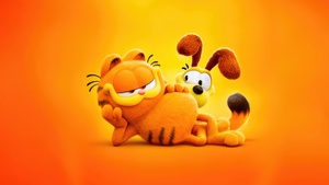 The Garfield Movie, Odie, Animation movies, 2024 Movies, Yellow background, 4K wallpaper