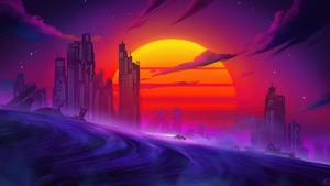 Synthwave, Scifi, Artist, Artwork, Digital Art, Artstation, 4K wallpaper
