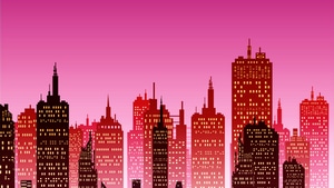 Artist, Artwork, Digital Art, City, Skyline, Sunset, Cityscape, 4K wallpaper