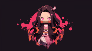 Nezuko Kamado, Minimalist, Demon Slayer: Kimetsu no Yaiba, 4K wallpaper