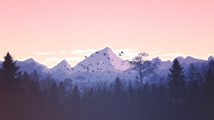 Mountains, Minimalism, Minimalist, Landscape, Artist, Artwork, Digital Art, 4K wallpaper