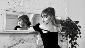 Galen Hopper, Celebrities, Girls, Model, Monochrome, Black And White, 4K wallpaper