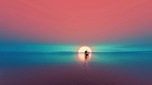 Boat, Minimalism, Minimalist, Sunset, Artist, Artwork, Digital Art, Deviantart, 4K wallpaper