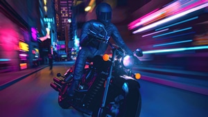 Motorcycle, Biker, Artist, Artwork, Digital Art, 4K wallpaper
