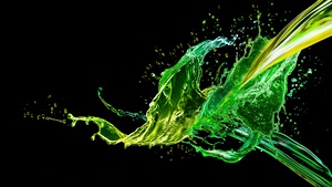 Acer, Laptop, Stock, AMOLED, Green abstract, Splash, 4K wallpaper
