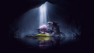 Dragon, Cave, Mythical, Enchanted, Dark aesthetic, 4K wallpaper