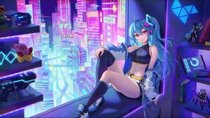 Anime Girl, Anime, Cyberpunk, Artist, Artwork, Digital Art, 4K wallpaper