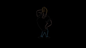Johnny Bravo, Minimalism, Cartoons, Dark, Black, 4K wallpaper